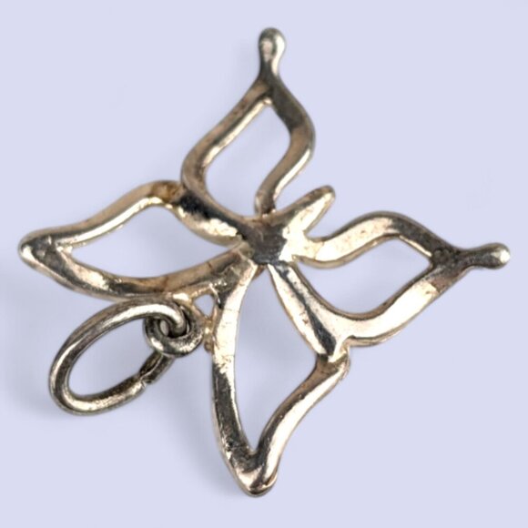 (2/$20) Vintage Sterling Butterfly Cut Out Charm - Picture 4 of 6